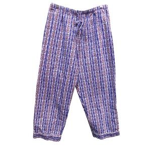 Lanz Salzburg Floral Heart Striped Pajama Pants Medium Lounge Sleepwear